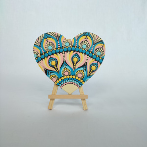 Corazón mandala Pastel mini