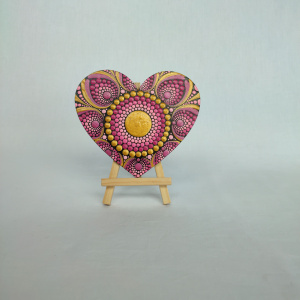 Corazón Mandala Rosa Brillante Mini