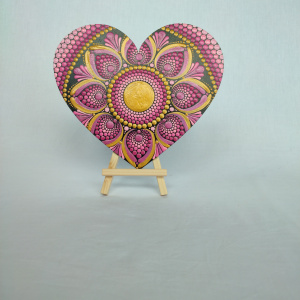 Corazón mandala Rosa brillante
