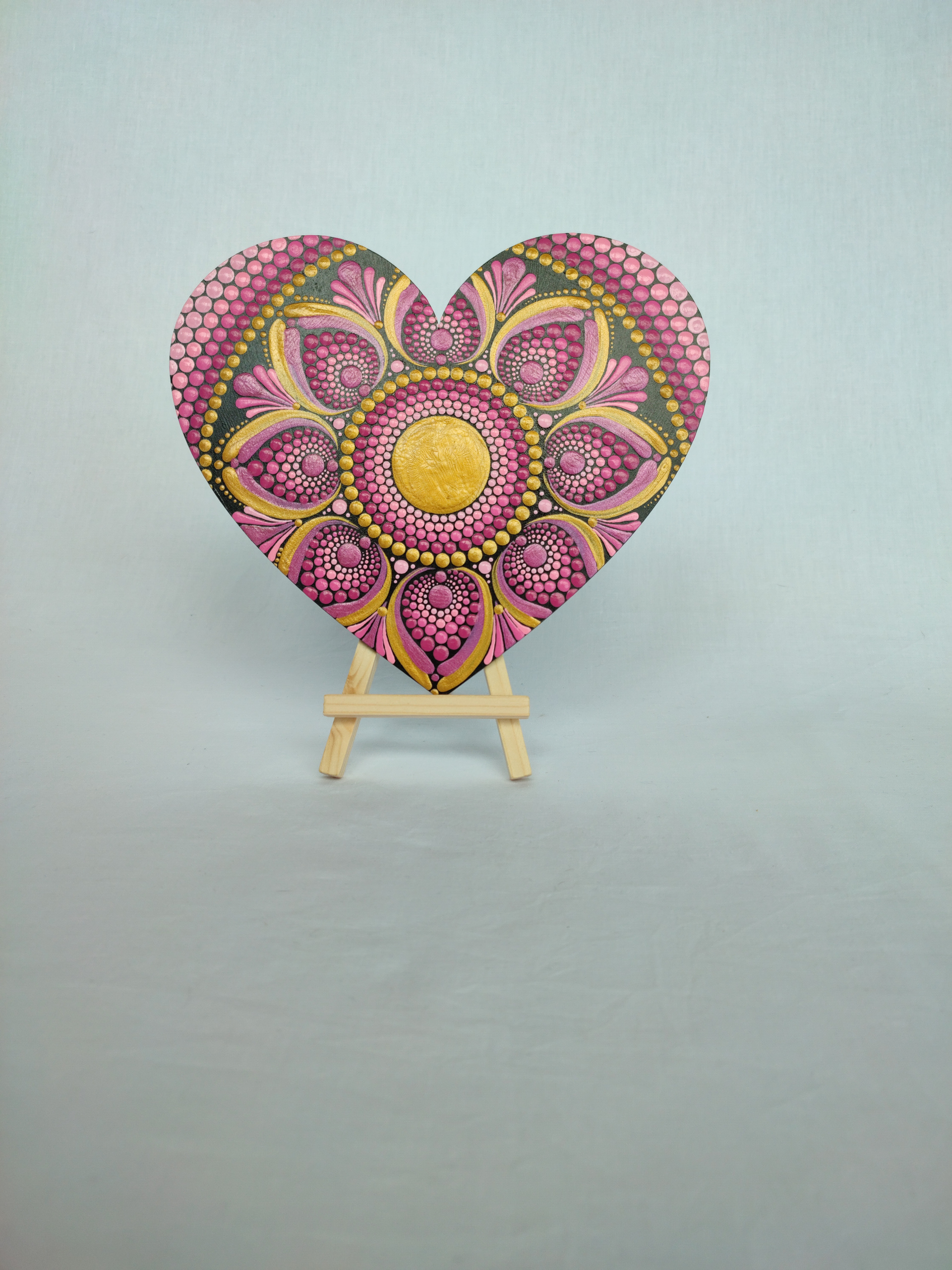 Corazón mandala Rosa brillante